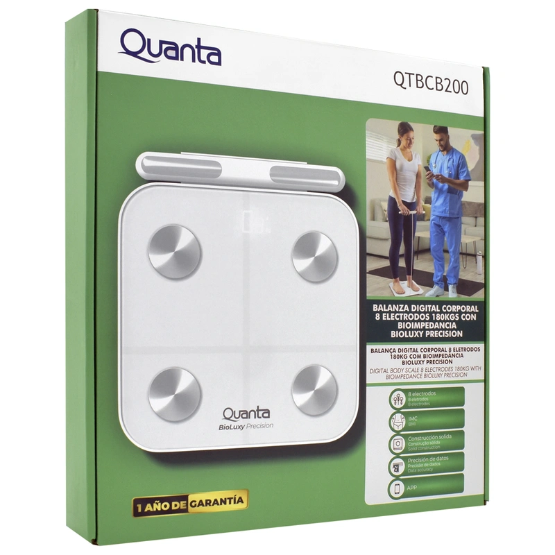 Balança Digital Quanta QTBCB200 Bioimpedancia Bioluxy Branco - 180KG - Imagem 3