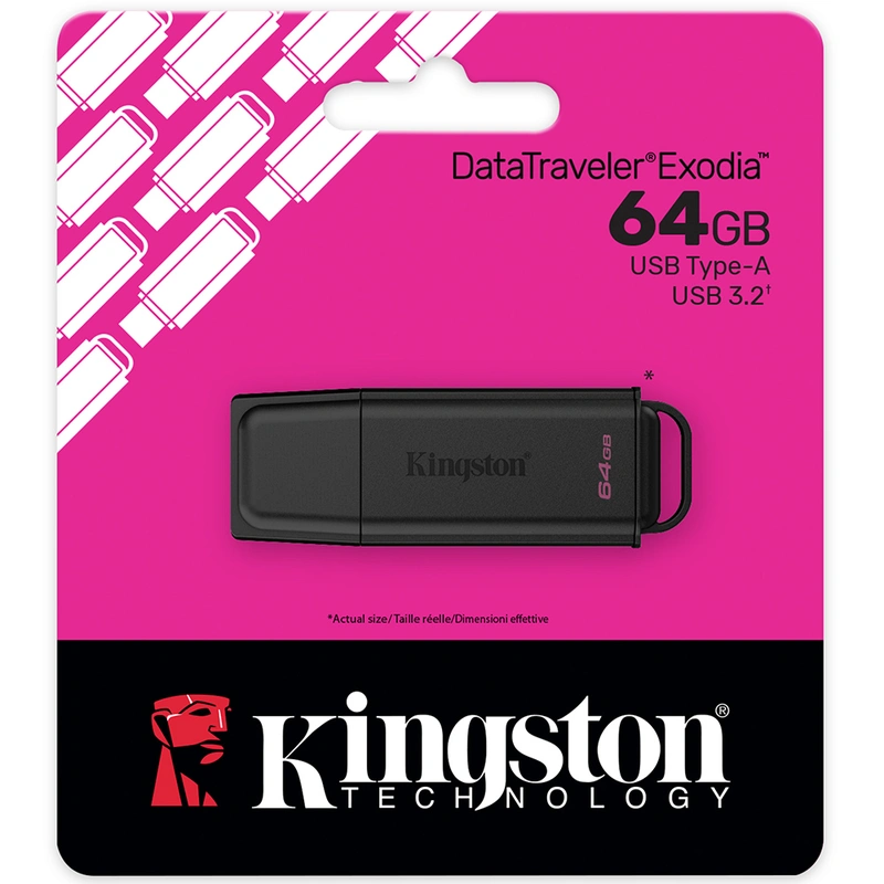 Pendrive Kingston Exodia 64GB USB 3.2 - Preto (DTXG264GB) DataTraveler Exodia - Imagem 3