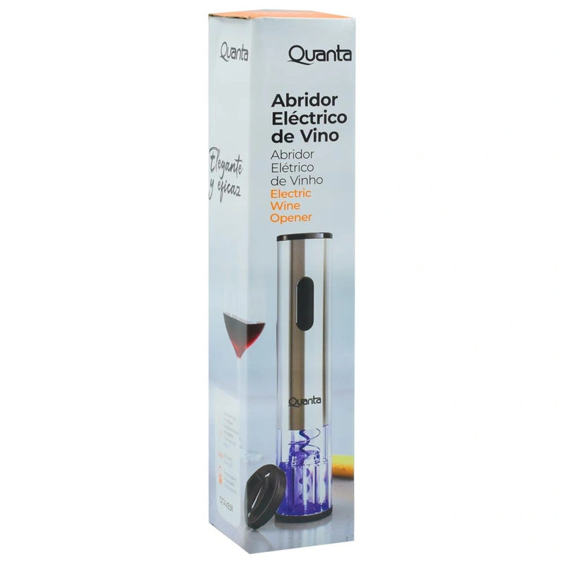 Abridor de Vinho Quanta Blue LED QTAVE91 - Cinza 500 mAh - Imagem 3