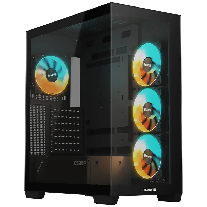 Gabinete Gamer Gigabyte GB-C500P Panoramic Stealth Mid Tower 4 Cooler ARGB - Preto