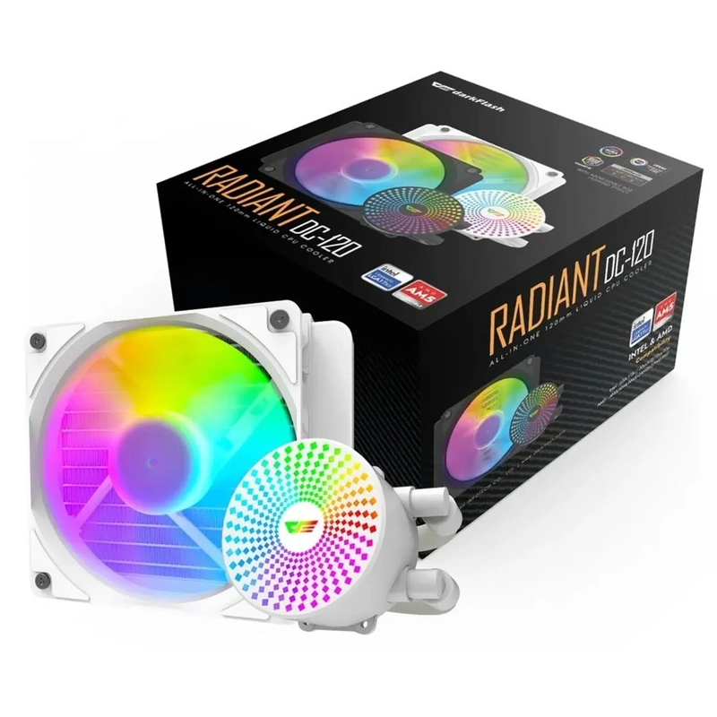 Water Cooler Para Processador darkFlash Radiant DC-120 120MM ARGB - Branco - Imagem 3