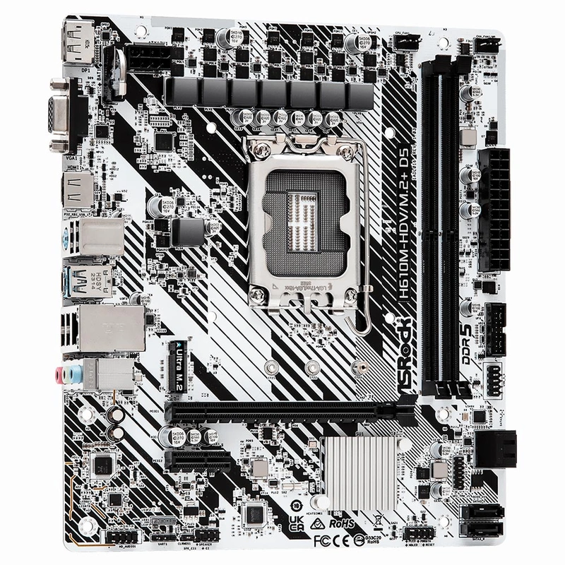 Placa Mãe ASRock H610M-HDVM.2+ D5 Socket LGA 1700 VGA DDR5 Intel H610 Micro ATX - Imagem 3