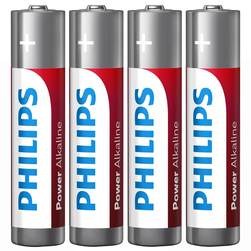 Pilhas Philips Alkaline Power AAA com 4 Pilhas - LR03P4B97 Power Alkaline AAA