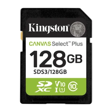 Cartão de Memória SD Kingston Canvas Select Plus C10 128GB - SDS3128GB