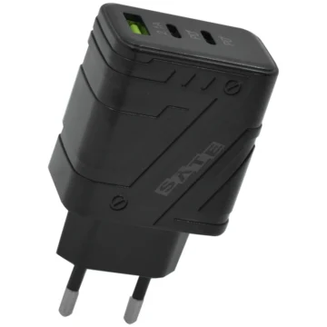 Carregador Tomada Satellite A-CC1201 USB 2 USB-C 12W - Preto