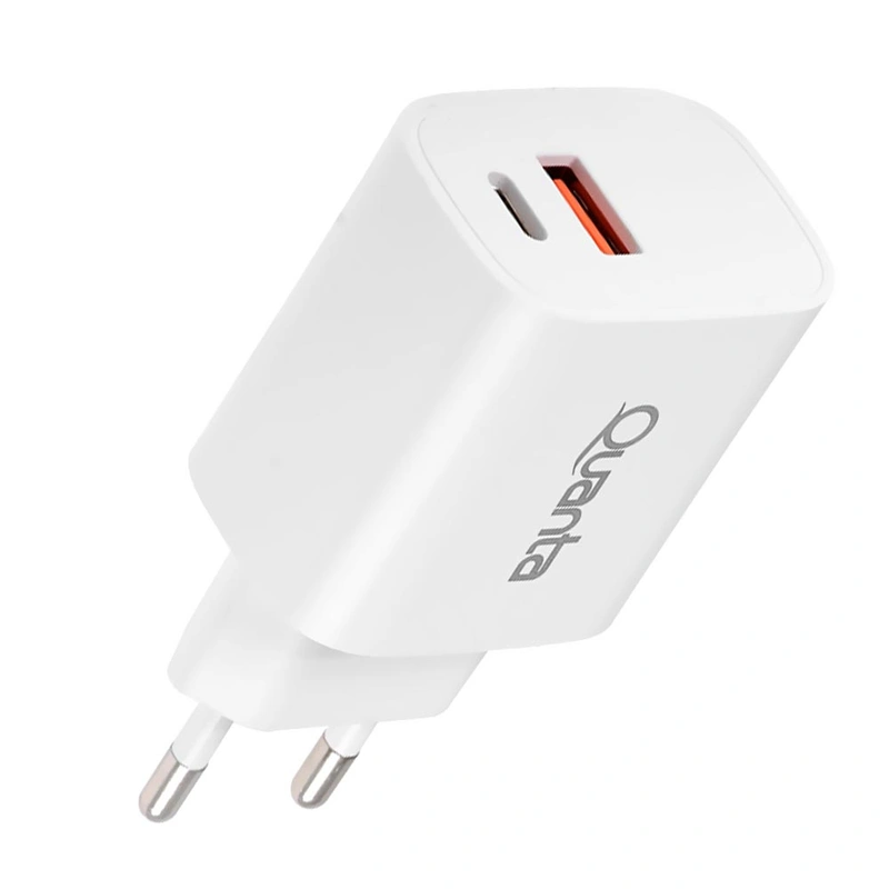 Carregador Tomada Quanta QTCACR2 USB 3.0 Type-C Fêmea - Branco