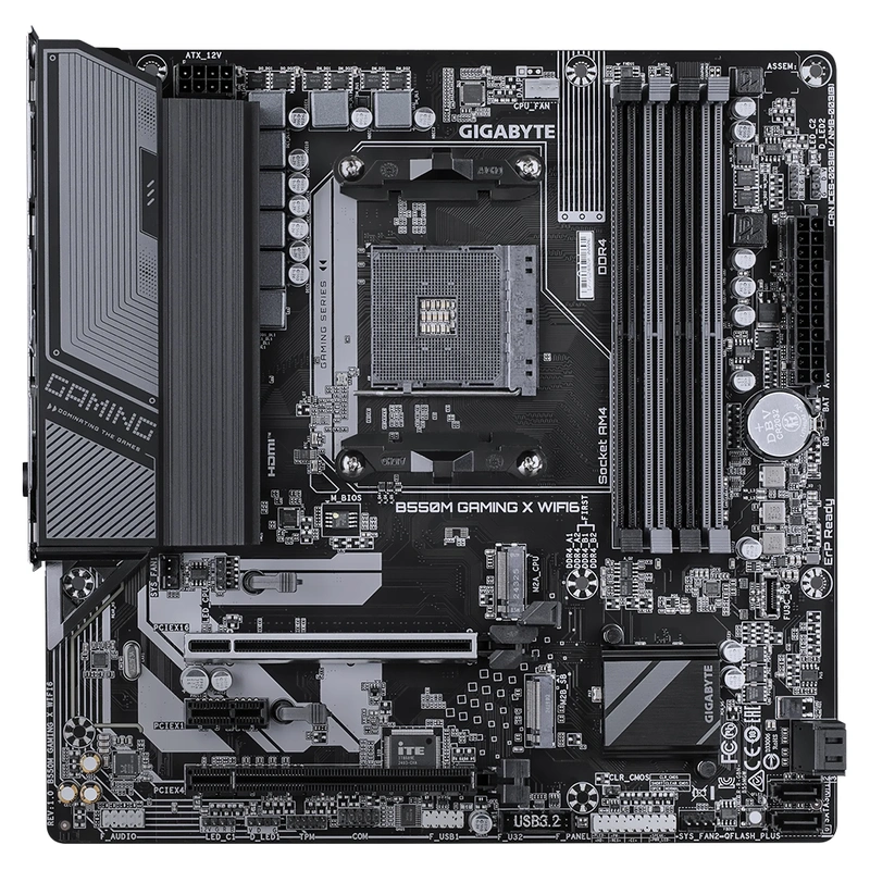 Placa Mãe Gigabyte B550M Gaming X Wi-Fi 6 Socket AM4 DDR4 AMD B550 Micro ATX - Imagem 2
