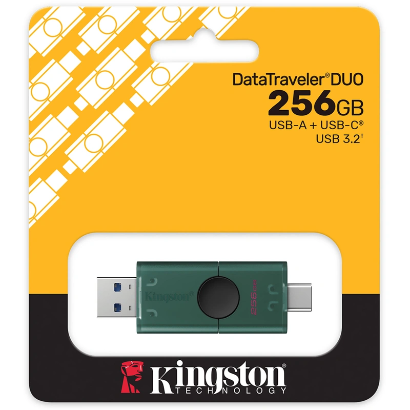 Pendrive Kingston DataTraveler Duo 256GB USB 3.2 USB-C - Verde (DTDEG2256GB) - Imagem 3
