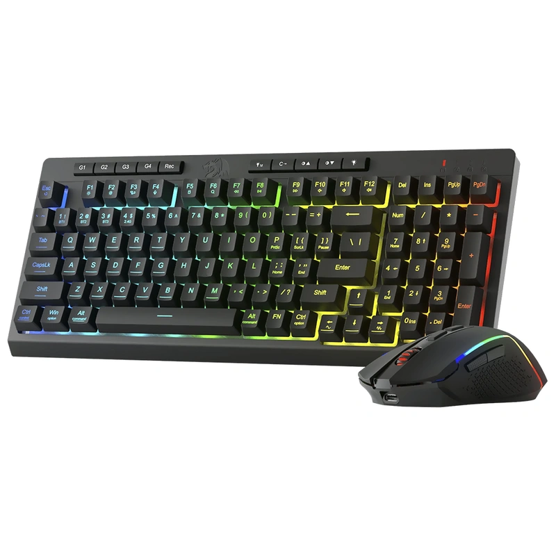 Teclado Gamer Redragon S142 Rylo Pro Combo Wireless RGB Inglês - Preto - Imagem 3