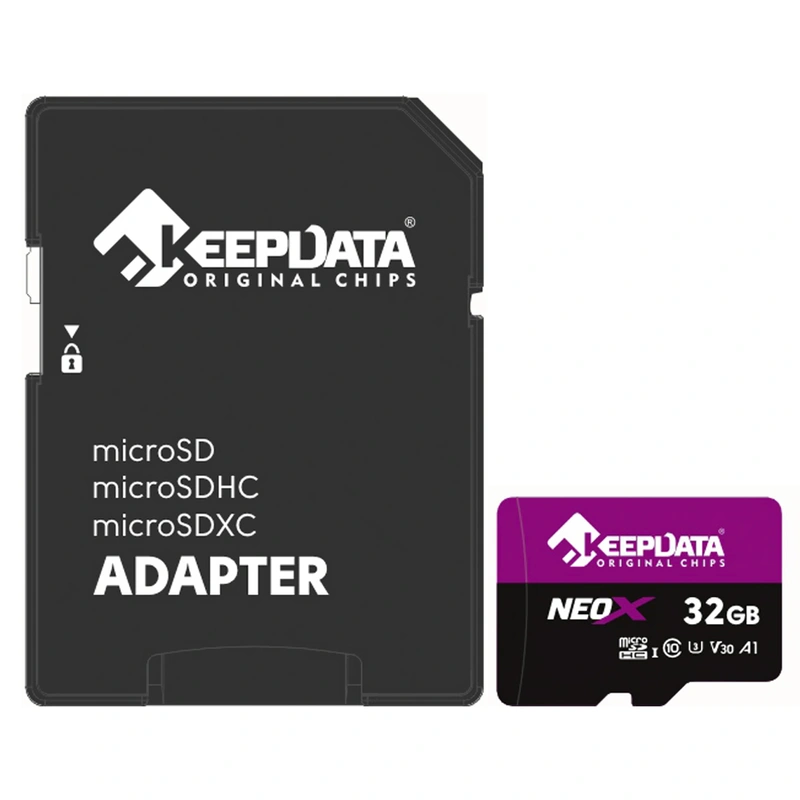 Cartão de Memória Micro SD Keepdata Neox C10 HC I U3 V30 A1 32GB - KDMSDC10U3V30A132G