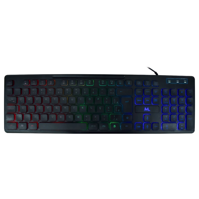 Teclado Mtek KB-7269LR USB RGB Português - Preto Com fio Windows, macOS, Android e Linux