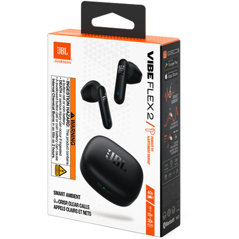 Fone de Ouvido JBL Vibe Flex 2 Perfect Fit TWS Bluetooth - Preto Case: USB-C - Imagem 3