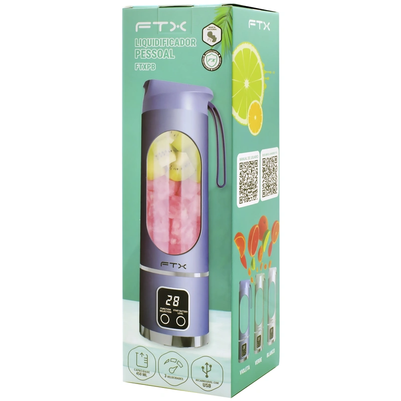 Liquidificador Portátil FTX PB-GR - Cinza - Imagem 3