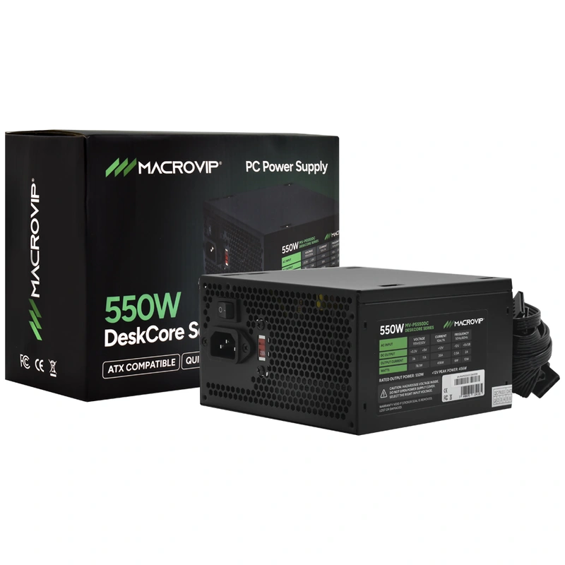 Fonte de Alimentação Macrovip MV-PS550DC Deskcore 550W ATX Não Modular