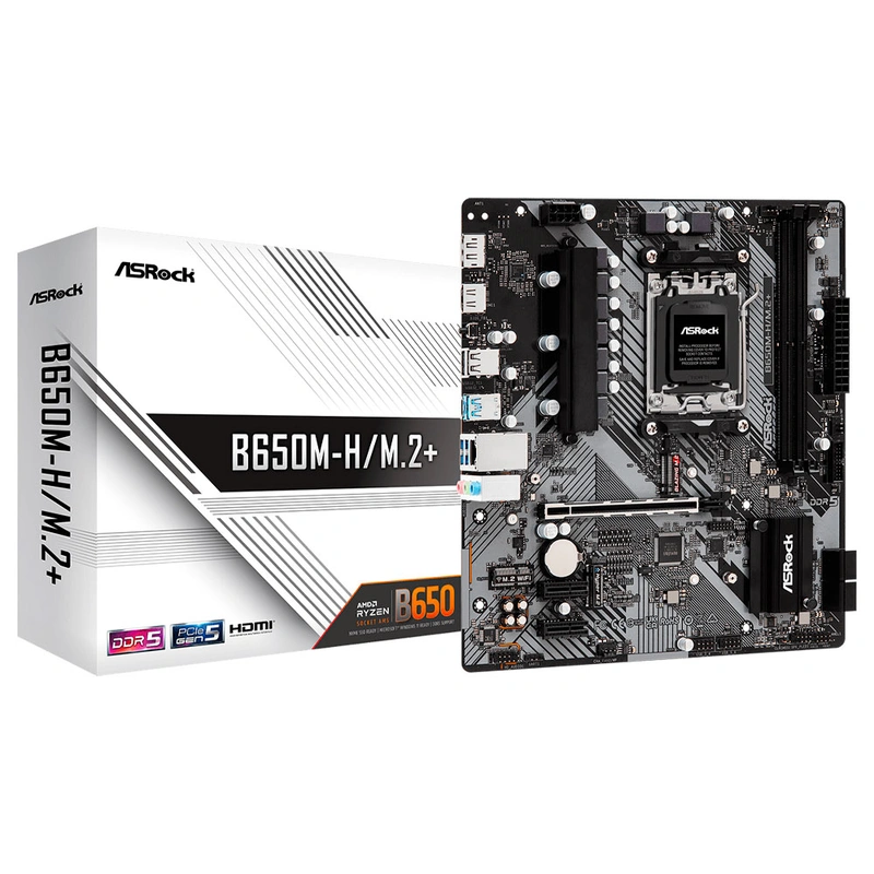 Placa Mãe ASRock B650M-HM.2+ Socket AM5 DDR5 AMD B650 Micro ATX