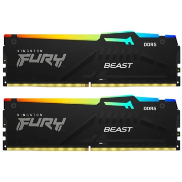 Memória RAM Kingston Fury Beast DDR5 64GB (2x32GB) 5200MHz RGB - Preto (KF552C40BBAK2-64)