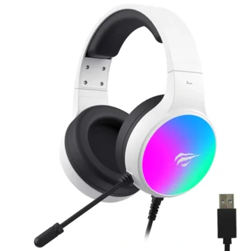 Headset Gamer Havit H2043U GameNote RGB Com fio - Branco Gamenote H2043U
