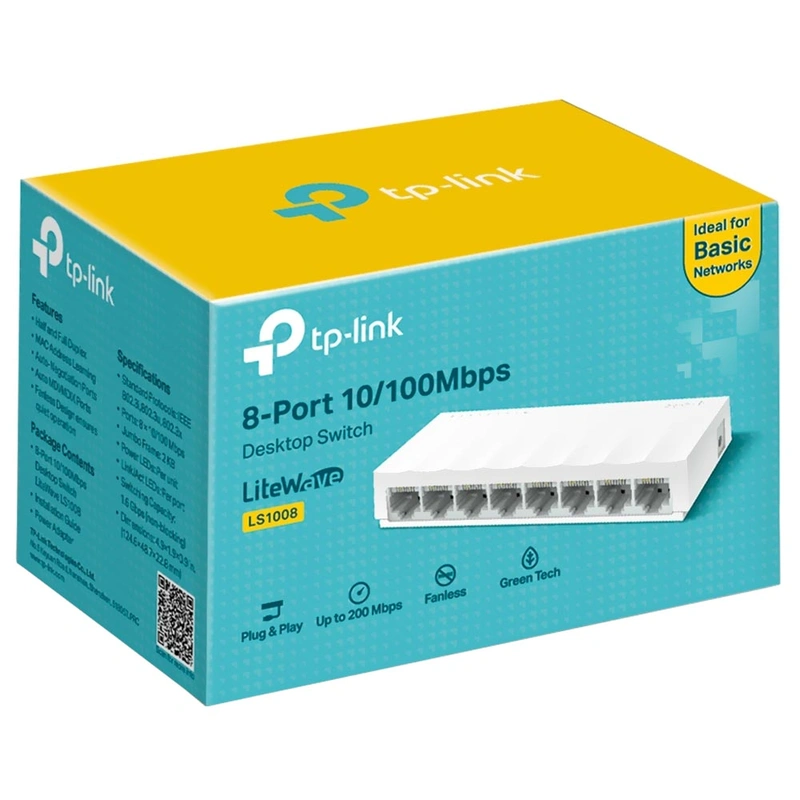 Hub Switch Tp-link LS1008 8 Portas - Branco (10100Mbps) - Imagem 3