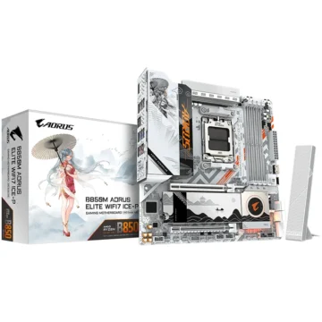 Placa Mãe Gigabyte B850M AORUS Elite Wi-Fi 7 ICE-P Socket AM5 DDR5 AMD B850