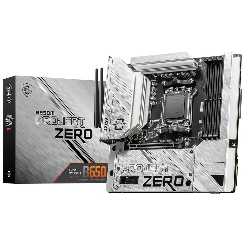 Placa Mãe MSI B650M Project Zero Socket AM5 DDR5 AMD B650 4 Slots DIMM DDR5 Dual Channel - Imagem 2