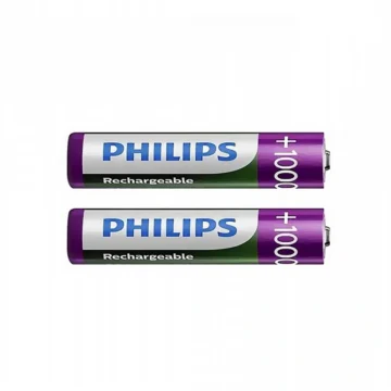 Pilhas Recarregável Philips AAA com 2 Pilhas 1000MAH - R03B2RTU1097