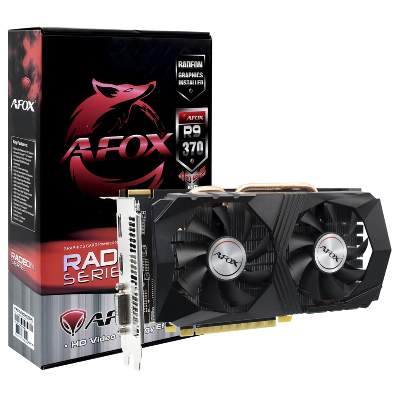 Placa de Vídeo AFOX 4GB Radeon R9 370 GDDR5 - AFR9370-4096D5H4 860MHz 256 bits