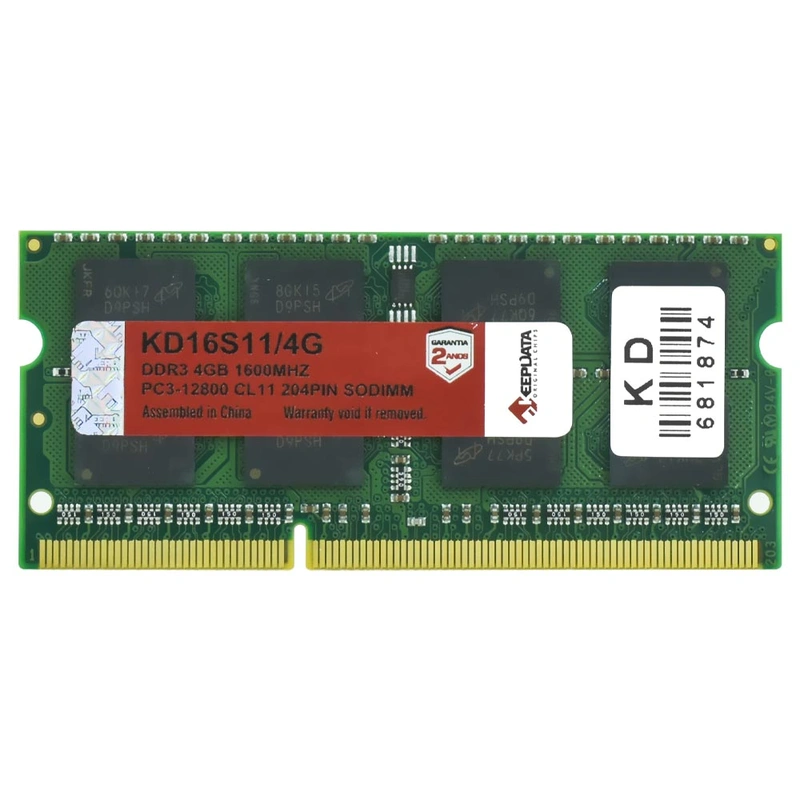 Memória RAM para Notebook Keepdata DDR3 4GB 1600MHz - KD16S114G SODIMM