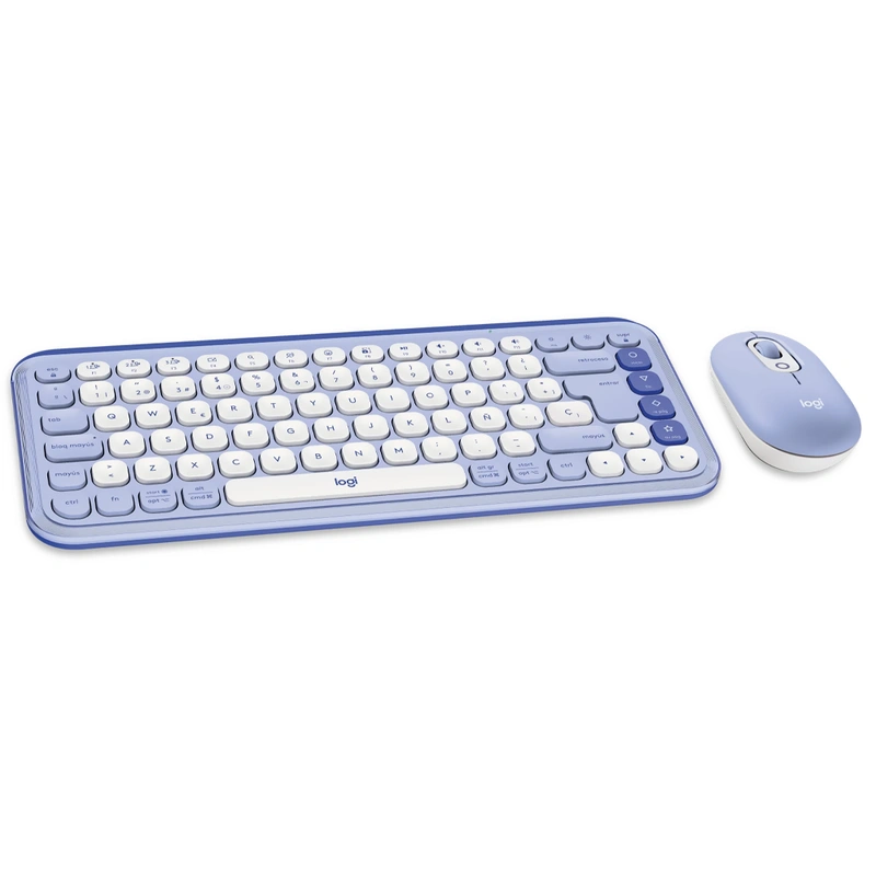 Teclado + Mouse Logitech Pop Icon Combo Bluetooth Espanhol - Roxo (920-013054) - Imagem 2