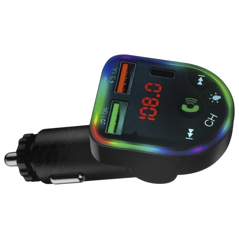 Transmissor Digital para Carro Satellite A-MP45 LED Bluetooth FM MP3 USB USB-C - Preto - Imagem 2