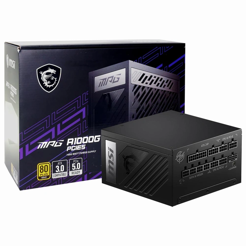 Fonte de Alimentação MSI MPG A1000G 1000W ATX Modular 80 Plus Gold