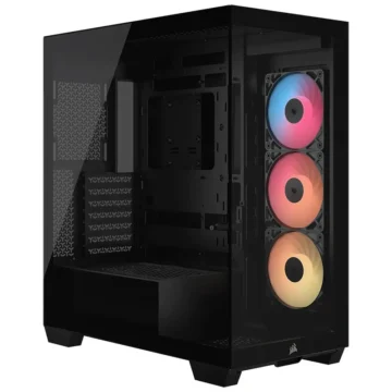 Gabinete Gamer Corsair 3500 Series CC-9011322-WW Mid Tower 3 Cooler ARGB - Preto