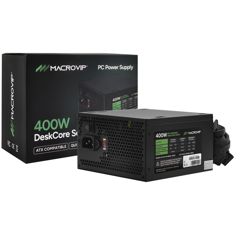 Fonte de Alimentação Macrovip MV-PS400DC Deskcore 400W ATX Não Modular