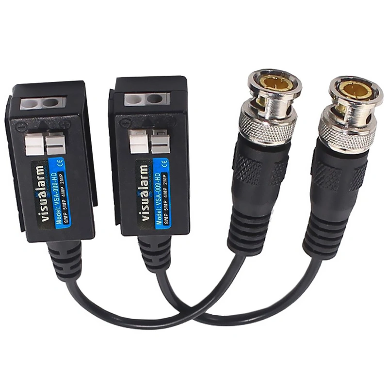 Conector de Vídeo Balun Visualarm VSA-009-HD TVI CVI AHD CVBS - Preto - Imagem 2