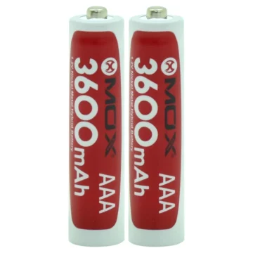 Pilhas Recarregável Mox AAA com 2 Pilhas 3600MAH - MOB2AAA36