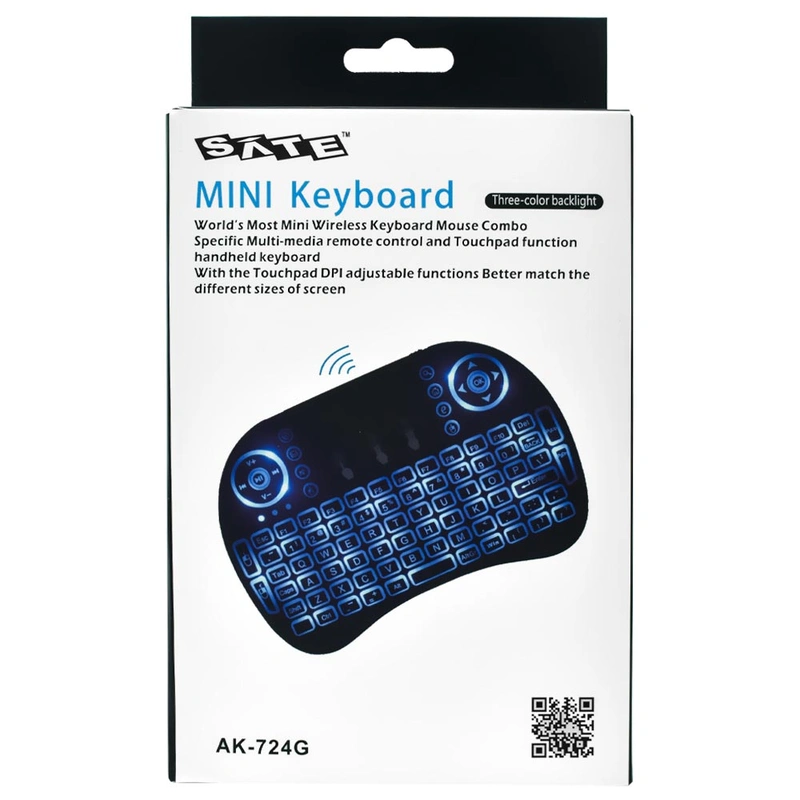 Teclado Satellite AK-724G Mini Smart Wireless Backlight - Preto Receptor nano USB - Imagem 3