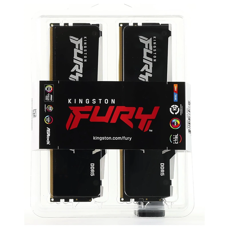 Memória RAM Kingston Fury Beast DDR5 64GB (2x32GB) 5200MHz RGB - Preto (KF552C40BBAK2-64) - Imagem 3