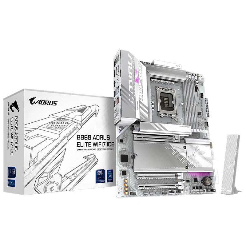 Placa Mãe Gigabyte B860 AORUS Elite Wi-Fi 7 Ice Socket LGA 1851 DDR5 Intel B860