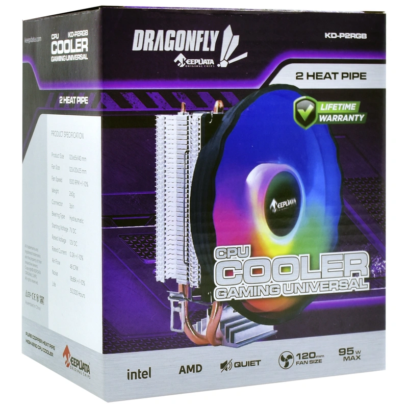 Cooler para Processador Keepdata Dragonfly KD-P2RGB 120MM LGA Universal - Imagem 3