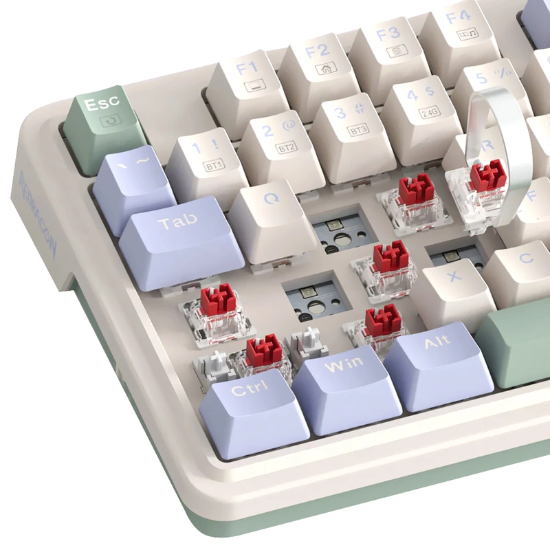 Teclado Gamer Mecânico Redragon K673CPG-RGB-PRO Ucal Pro Wireless RGB RED Inglês Verde - Imagem 3
