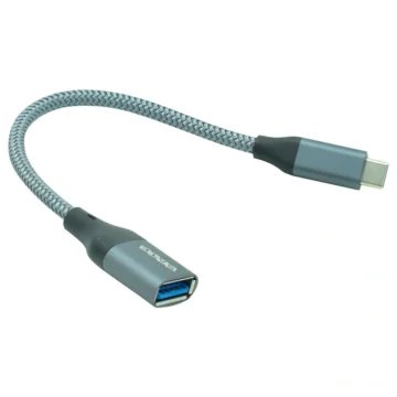 Cabo Adaptador USB-C Macho para USB 3.0 Fêmea Satellite AL-110 Cinza