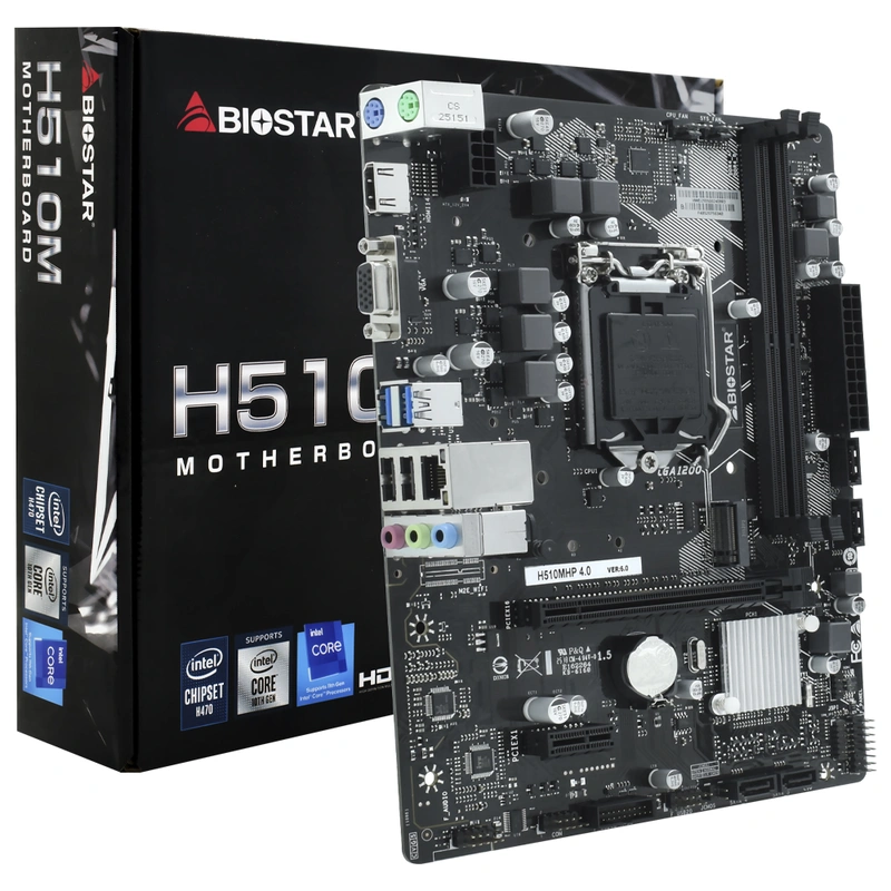 Placa Mãe Biostar H510MHP 4.0 Socket LGA 1200 DDR4 Intel H470 Micro ATX