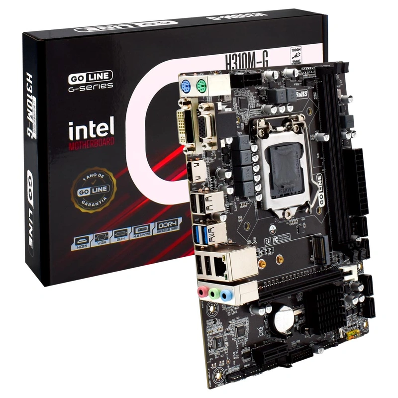 Placa Mãe GoLine GL-H310M-G Socket LGA 1151 VGA DDR4 Intel H310 Micro ATX