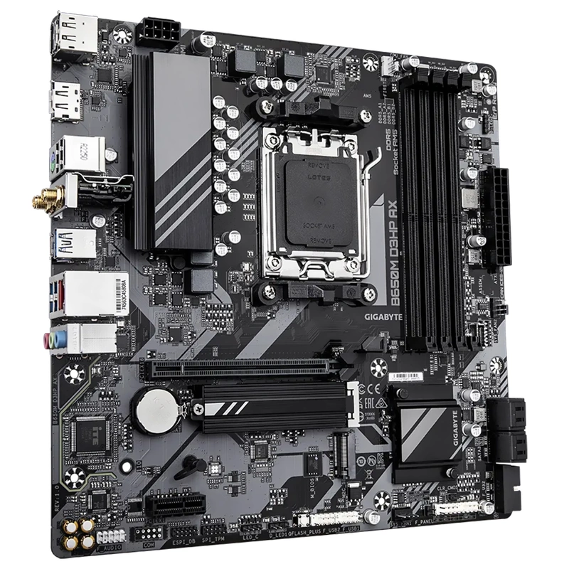 Placa Mãe Gigabyte B650M D3HP AX Socket AM5 DDR5 AMD B650 Micro ATX Wi-Fi 6E - Imagem 3