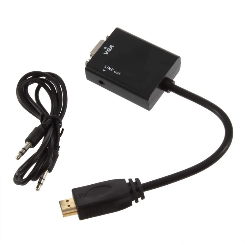 Cabo Adaptador Mini HDMI para VGA + Cabo de áudio - Preto Mini HDMI - VGA - Áudio - Imagem 3