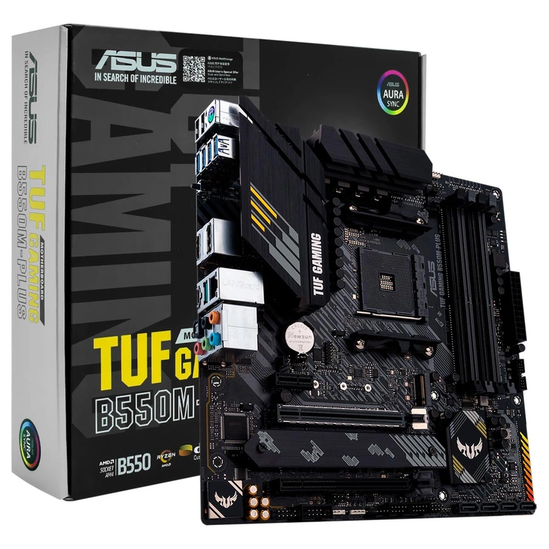 Placa Mãe ASUS TUF Gaming B550M-PLUS Socket AM4 DDR4 AMD B550 Micro ATX