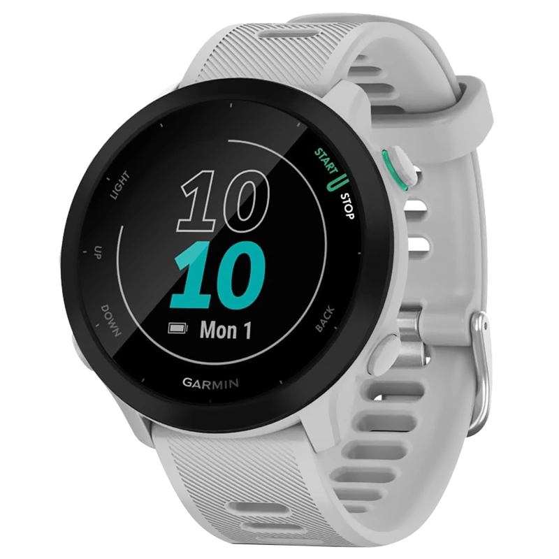 Relógio Garmin Forerunner 55 - Branco (010-02562-15) 5 ATM Até 2 semanas (modo smartwatch)