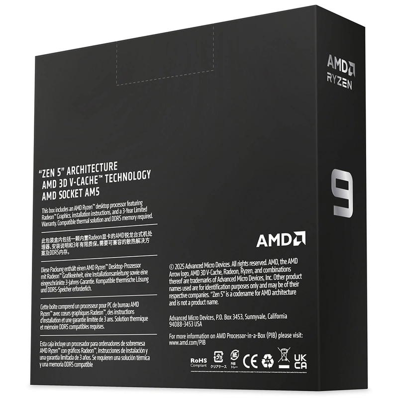 Processador AMD Ryzen 9 9950X3D2 Socket AM5 4.3GHz 208MB Ryzen 9 9950X3D2 Dual Edition - Imagem 3