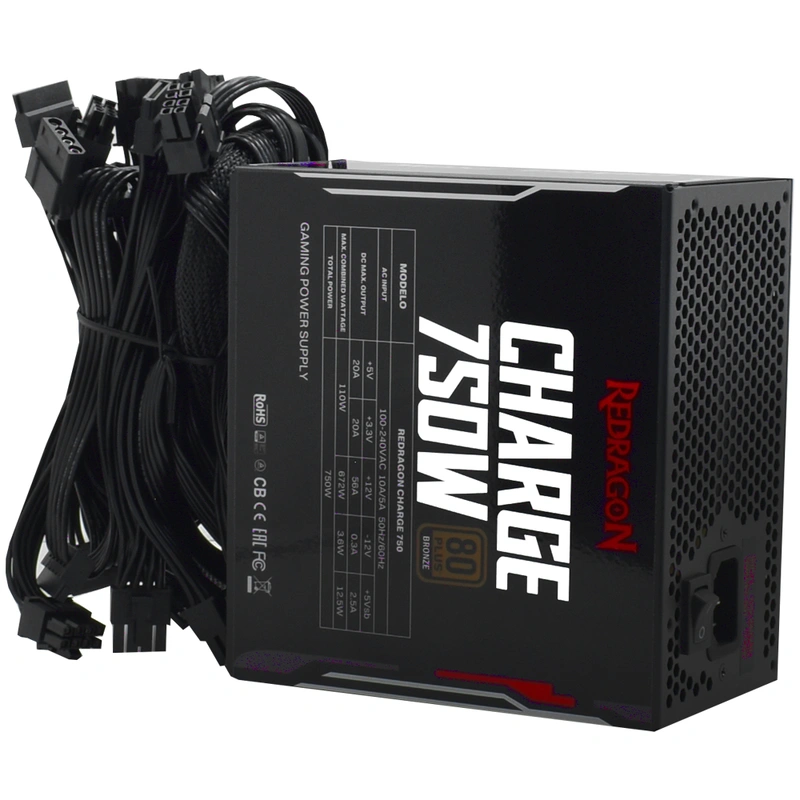 Fonte Redragon Charge FRC-750 750W ATX Não Modular 80 Plus Bronze (ATX V2.54) - Imagem 2