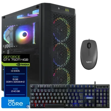 PC Montado Intel Core i3 10105F 3.7GHz 16GB RAM 240GB SSD GeForce GTX750TI 4GB + Mouse