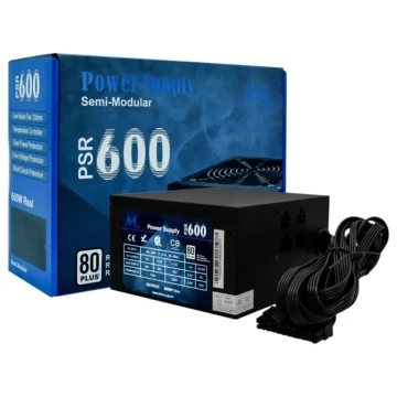 Fonte de Alimentação Mtek PSR-600 Real 600W ATX Semi Modular 80 Plus